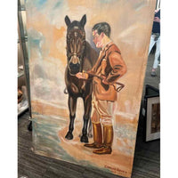 Man on Horse Painting Charles Bowing 1940