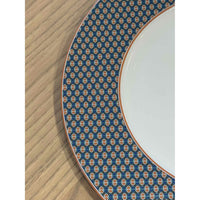 Hermes Tie Set Porcelain Dinner Plate w/ Green Trim