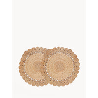 Jute Flower Placemat (Set of 2) - colletteconsignment.com