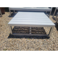 Aluminum Square Coffee Table w/ White Slat Top by Gandia Blasco