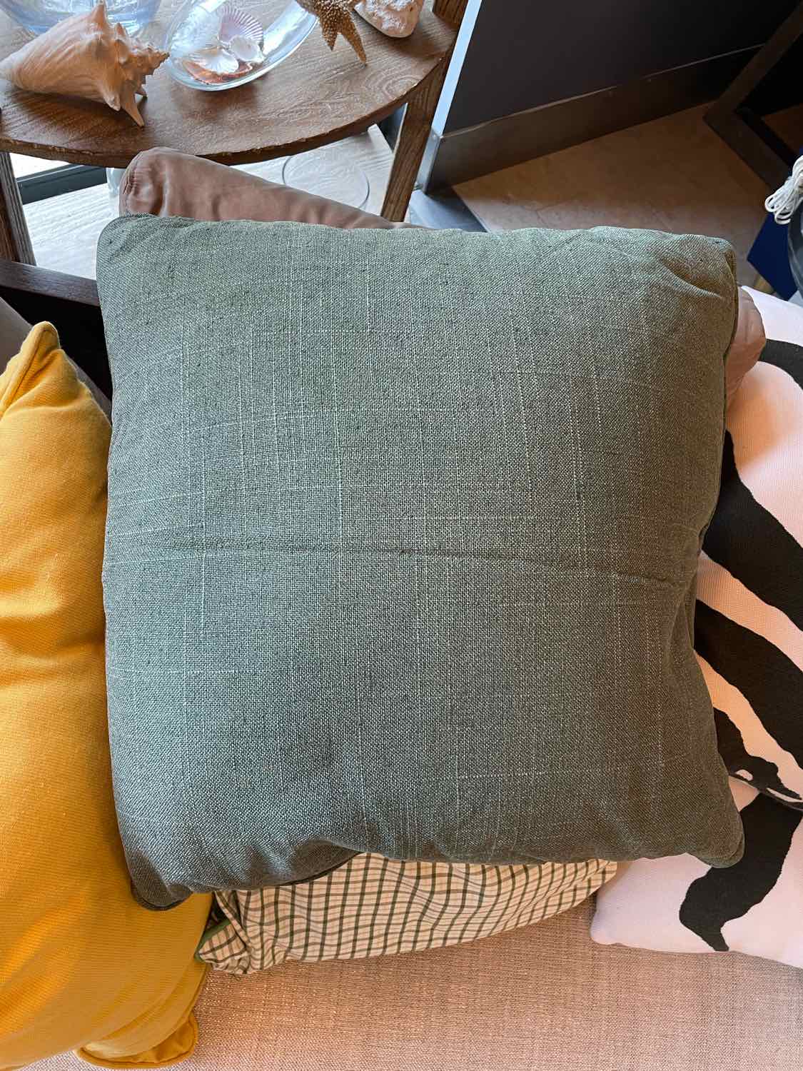 Dark Green Square Pillow
