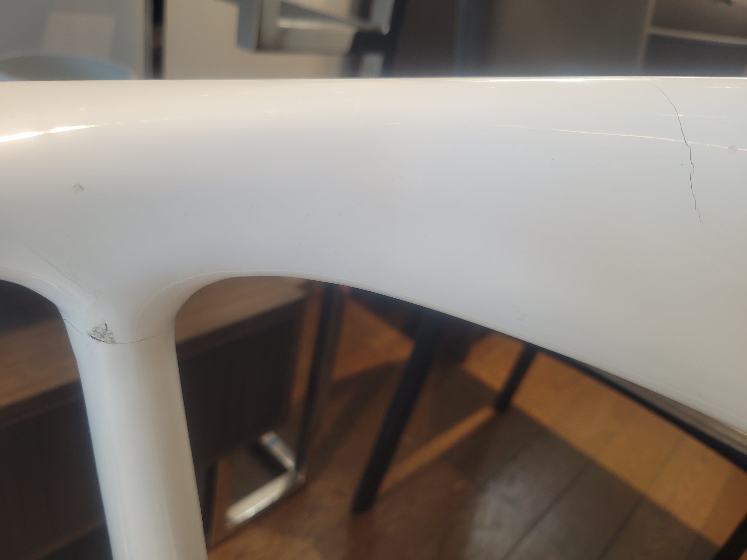 SET of 4 White Lacquered Mahogany Danish Dining Chairs by Villa & House (AS IS)