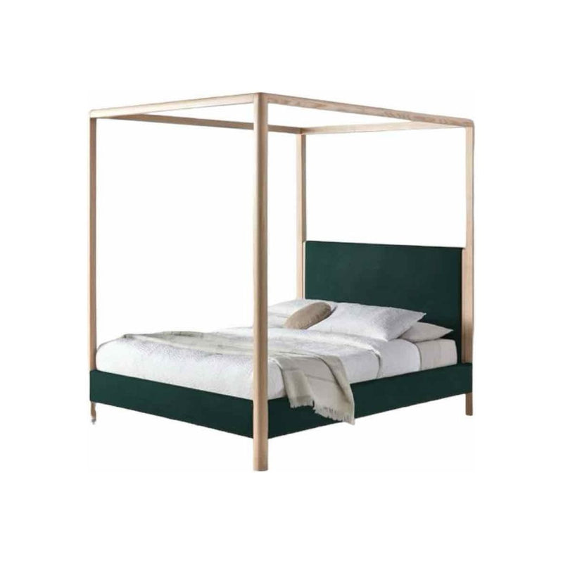 Performance Velvet Emerald Canopy Bed - 66"Wx87"Dx84"H