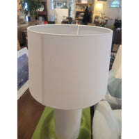 White Textured Ceramic Table Lamp w/ Shade (AS IS)