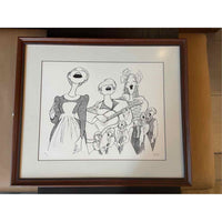 'The Sound of Music' Drawing by Al Hirschfeld in Wood Frame