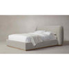 King-Sized Dove Performance Textured Tweed Bed on Oak Base