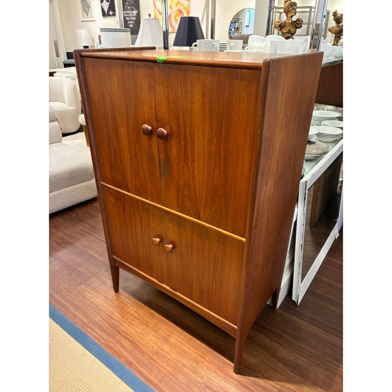 Mid-Century Tall Teak Bar Cabinet by A. Younger Ltd. - colletteconsignment.com