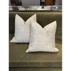 Pair of Silky Silver Square Pillows