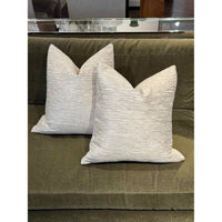 Pair of Silky Silver Square Pillows