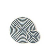 Kata Spiral Placemat - Blue (Set of 4) - colletteconsignment.com