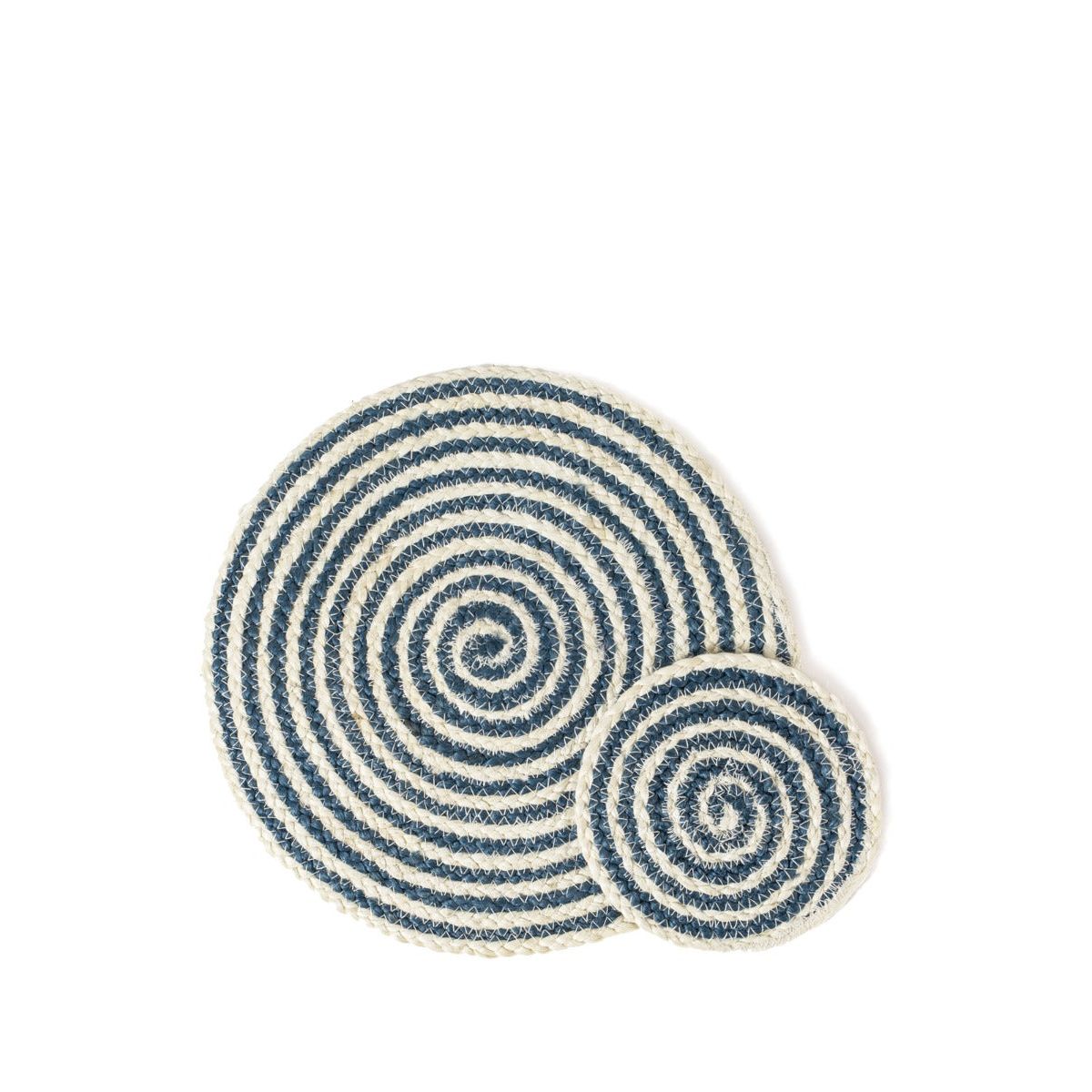 Kata Spiral Placemat - Blue (Set of 4) - colletteconsignment.com