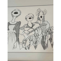 'The Sound of Music' Drawing by Al Hirschfeld in Wood Frame