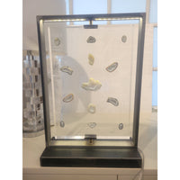 Floating Quartz Geodes in Lucite Table Lamp w/ Steel Frame by Kimberly McDonald