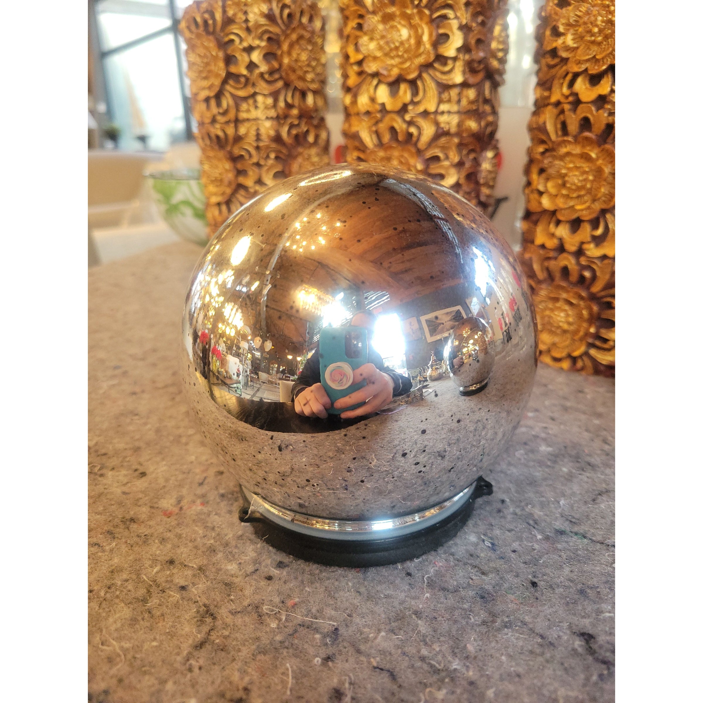 Small Mercury Glass Globe Light