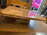 Vintage 4-ft Square Layered Marble Pedestal Coffee Table (AS IS)