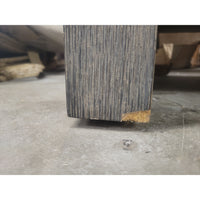 Dark Gray Side Table w/ Drawer, Lower Shelf, Black Leather Top - AS IS