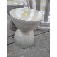 Gray Ceramic Hourglass Garden Stool / Side Table - colletteconsignment.com
