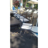 SET of 6 'Felix' Dark Gray Metal Dining Chairs w/ Ivory Cushions by Made Goods