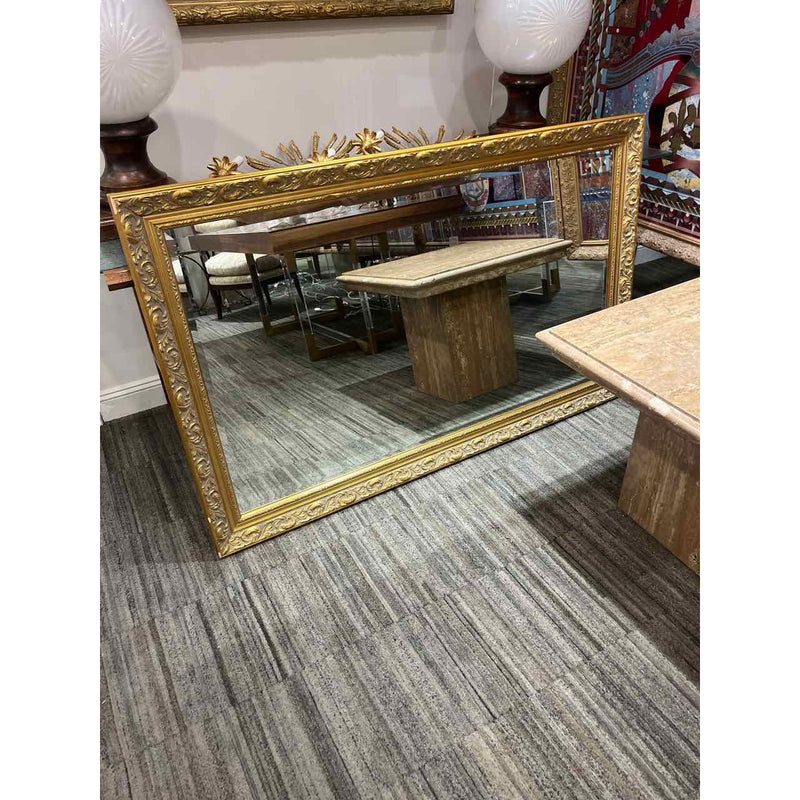 Large Gold Rim Wood Frame Mirror