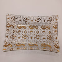 Georges Briard Gold Glass Flat Edge Square Platter