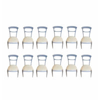 SET of 12 'Capotavola' Gray Walnut Dining Chairs by Dale Italia