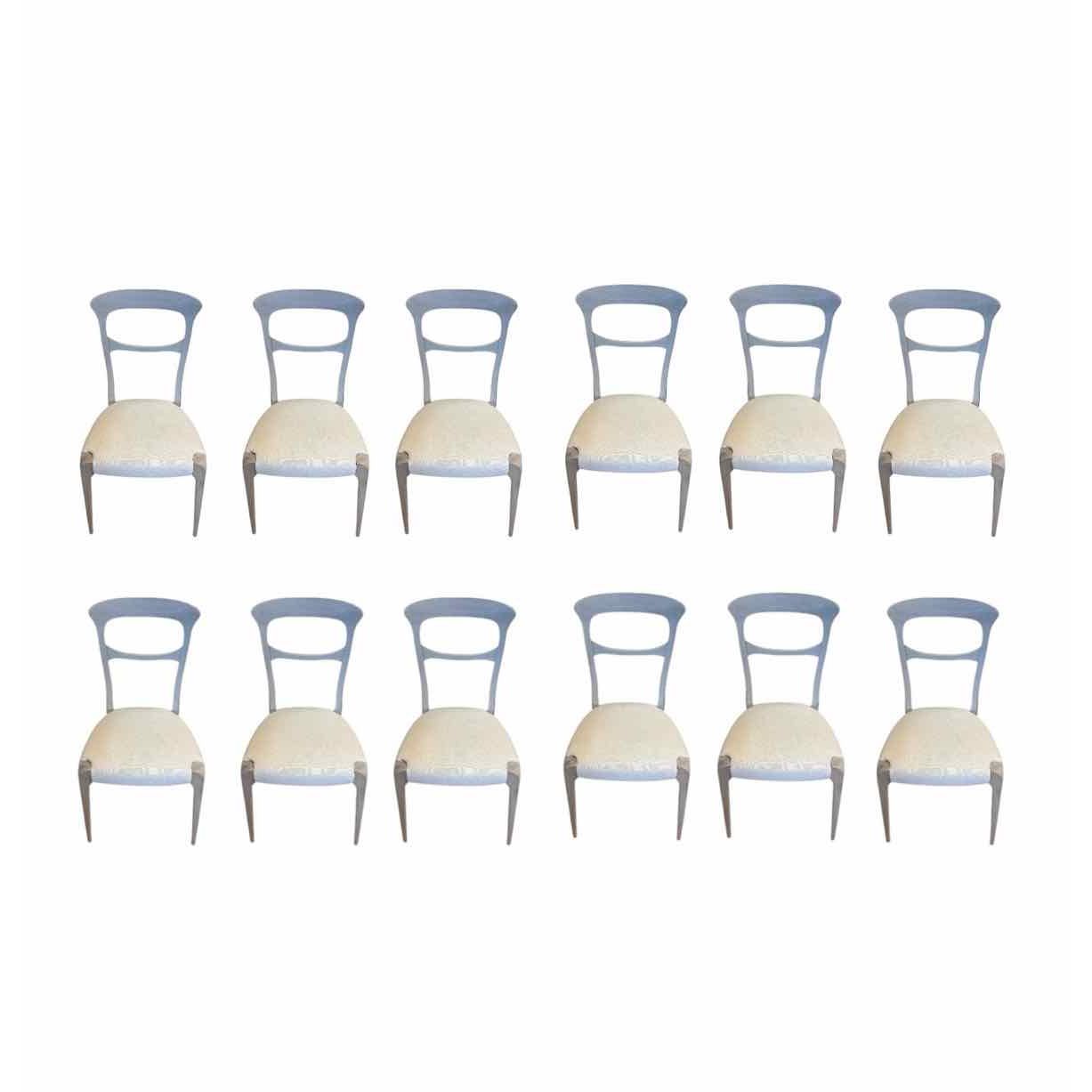 SET of 12 'Capotavola' Gray Walnut Dining Chairs by Dale Italia