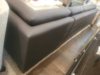 10-ft Tufted Brown Leather L Sectional