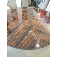 Rosetta Macassar Ebony Extension Dining Table on Maple & Bronze Base by Evanson - colletteconsignment.com