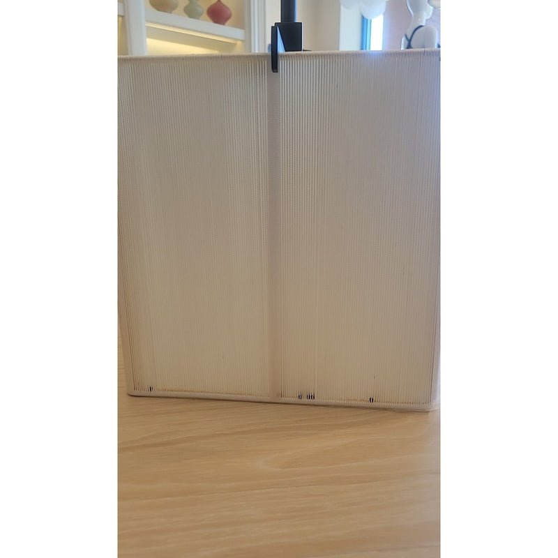 Boxus Black Brass Single Pendant w/ Beige Shade by Sonneman