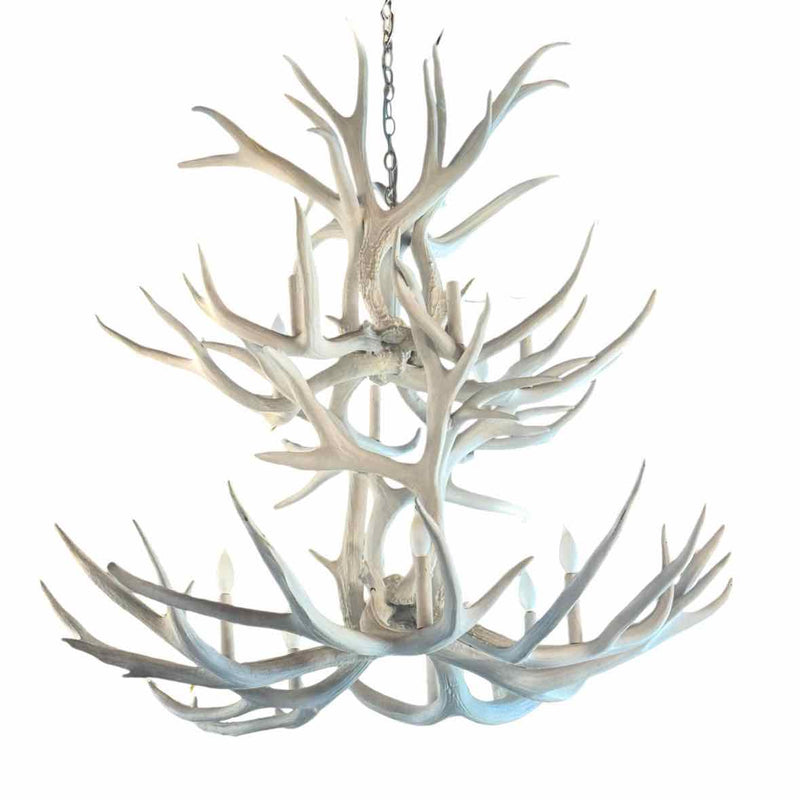 Two Tier White Wash Antelier Chandelier