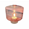 CB2 Pink Glass & Marble Base Table Lamp-AS IS (glass is scratched)