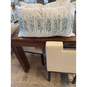 PAIR of White Beaded Lumbar Pillows