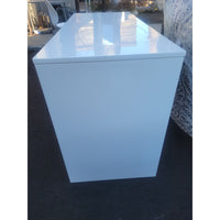 4-ft White Lacquer Runway Desk w/ 2 Drawers