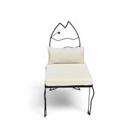 SET of 4 Custom European Black Iron Sculptural Fish Side Chairs (AS IS)