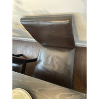 SET of 8 Brown Leather Dining Chairs - colletteconsignment.com