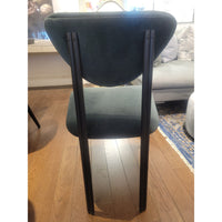 PAIR of Custom Dark Green Performance Velvet Chairs w/ Black Steel Legs
