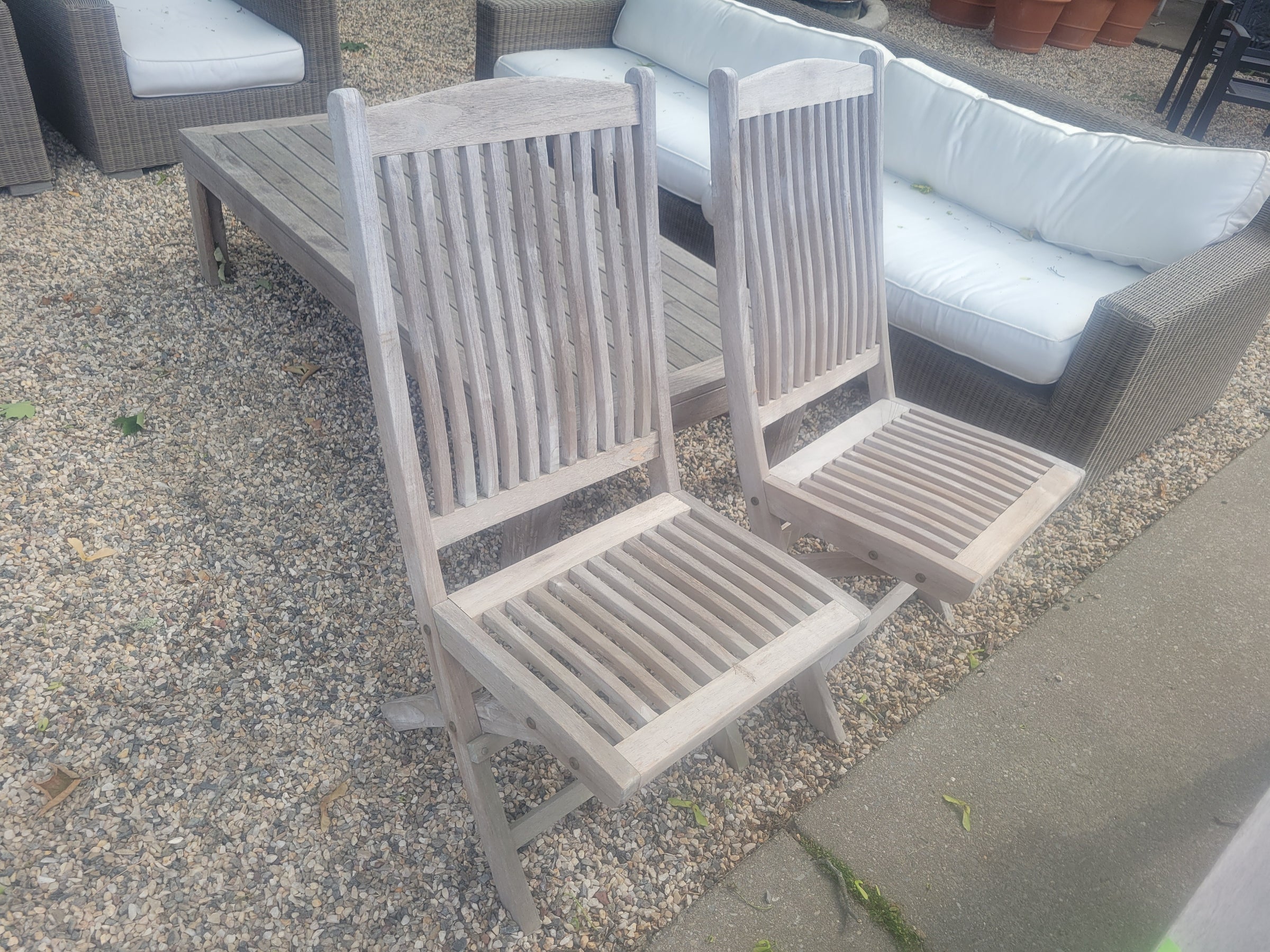 SET of 4 Plantation Teak Folding Chairs