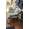 PAIR of Gray Chairs w/ Black Metal Bases