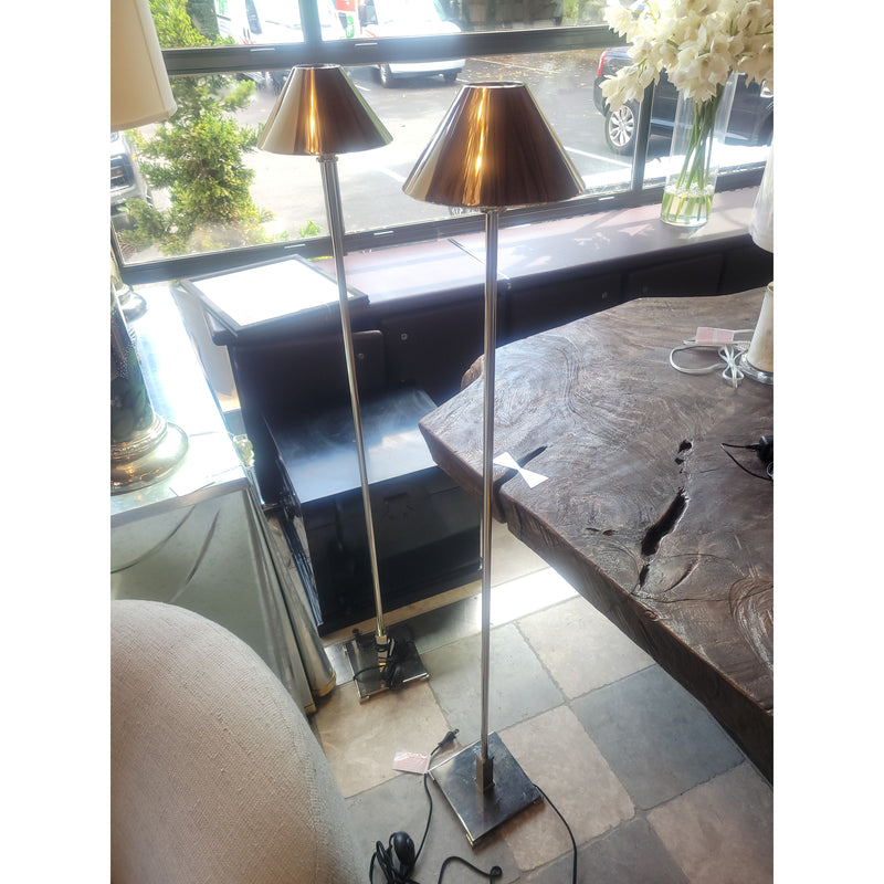 PAIR of Petite Metal Candlestick Floor Lamps by RH
