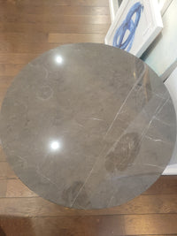 Peso Round Piasentina Limestone Top Side Table by Holly Hunt (AS IS)