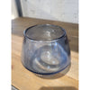 Short Navy Glass Vase w/ Ribbed Bottom