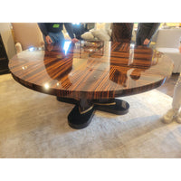 Rosetta Macassar Ebony Extension Dining Table on Maple & Bronze Base by Evanson - colletteconsignment.com