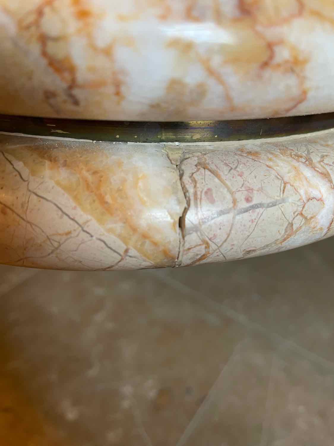Vintage 4-ft Square Layered Marble Pedestal Coffee Table (AS IS)