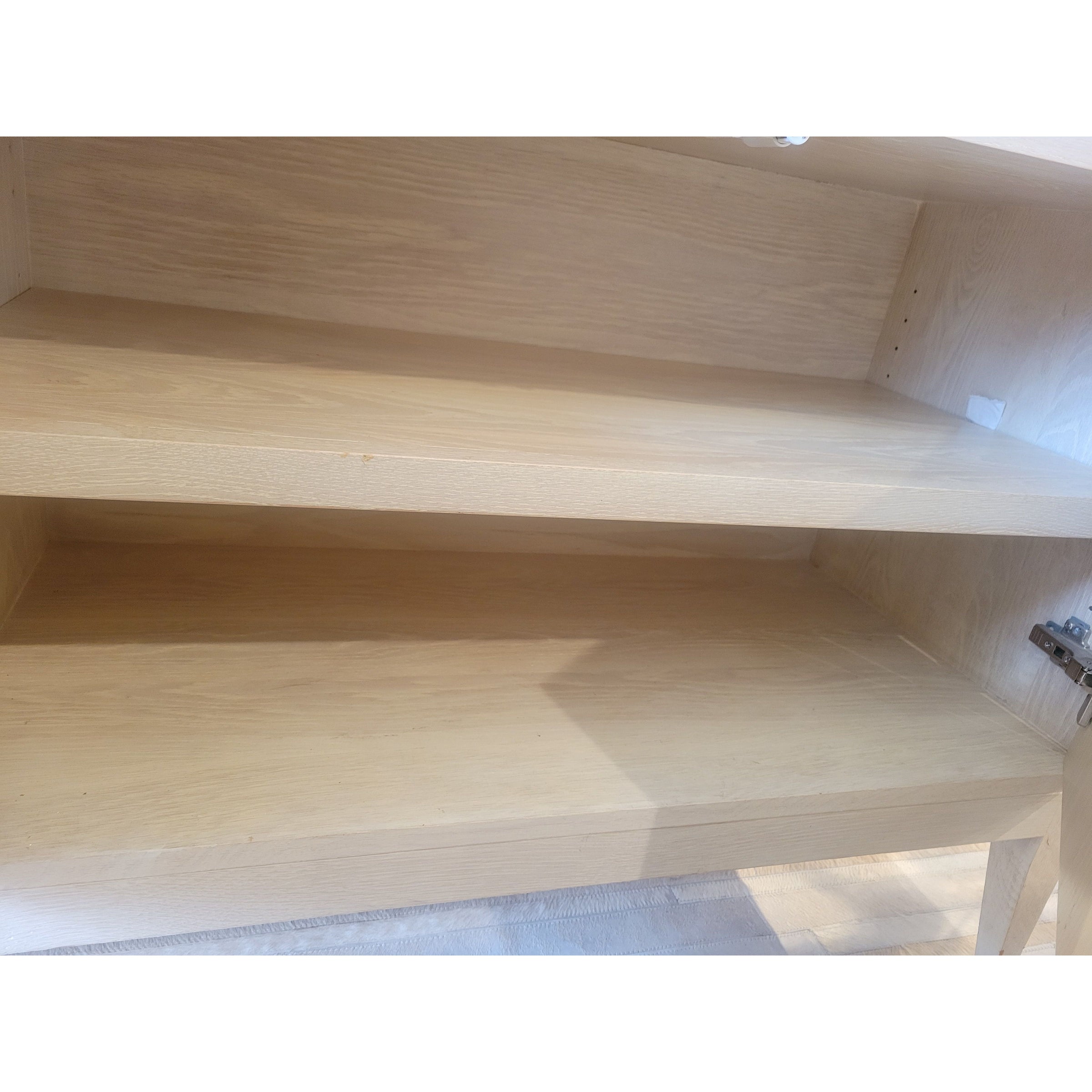 Custom Bone Inlay & Wood 4-Door Credenza w/ Black Marble Top