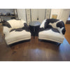 PAIR of Mid-Century Cowhide Club Chairs w/ Brass Nailheads