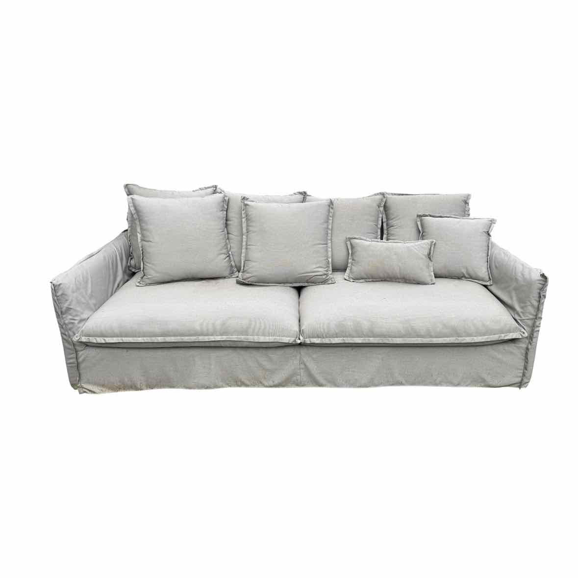 Outdoor Gray Slipcover Sofa by Walters Outdoor