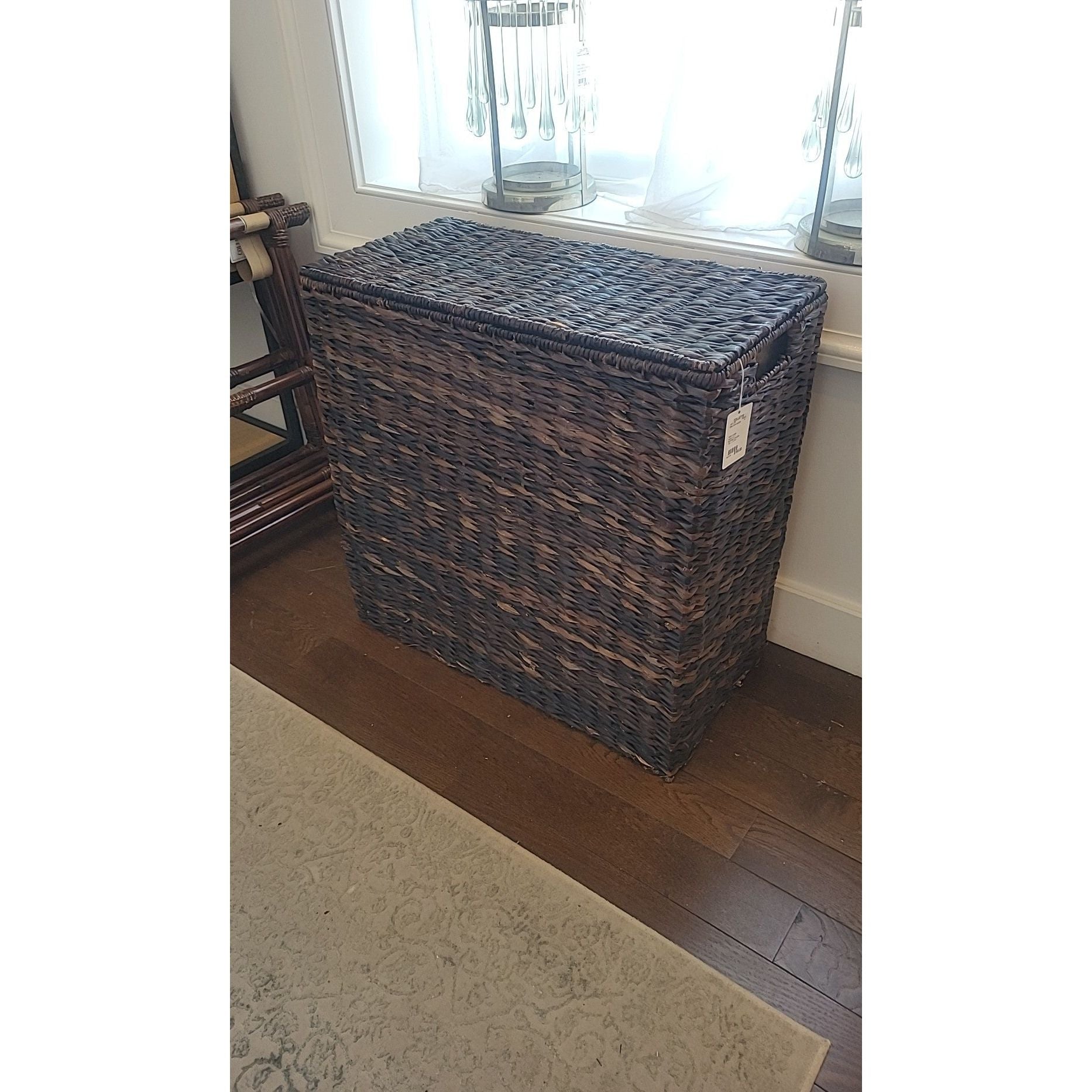Rattan Laundry Hamper w/ 2 Removable Cloth Bins