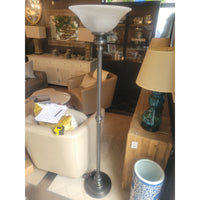 Bronze Finish Torchiere Floor Lamp w/ Frosted Glass Shade & Dimmer by Capital