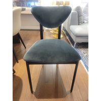 PAIR of Custom Dark Green Performance Velvet Chairs w/ Black Steel Legs