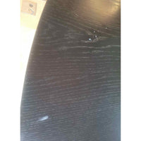 Custom 7-ft Round Black Oak Pedestal Dining Table